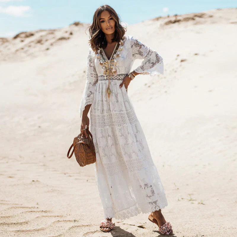 Valenzora | Boho-Kleid mit langen Ärmeln