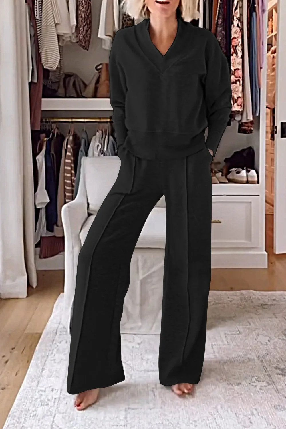 Valenzora | Loose top and wide-leg trousers set
