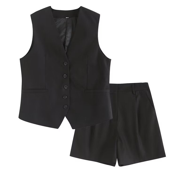 Valenzora | Lockeres Westen-Shorts-Set