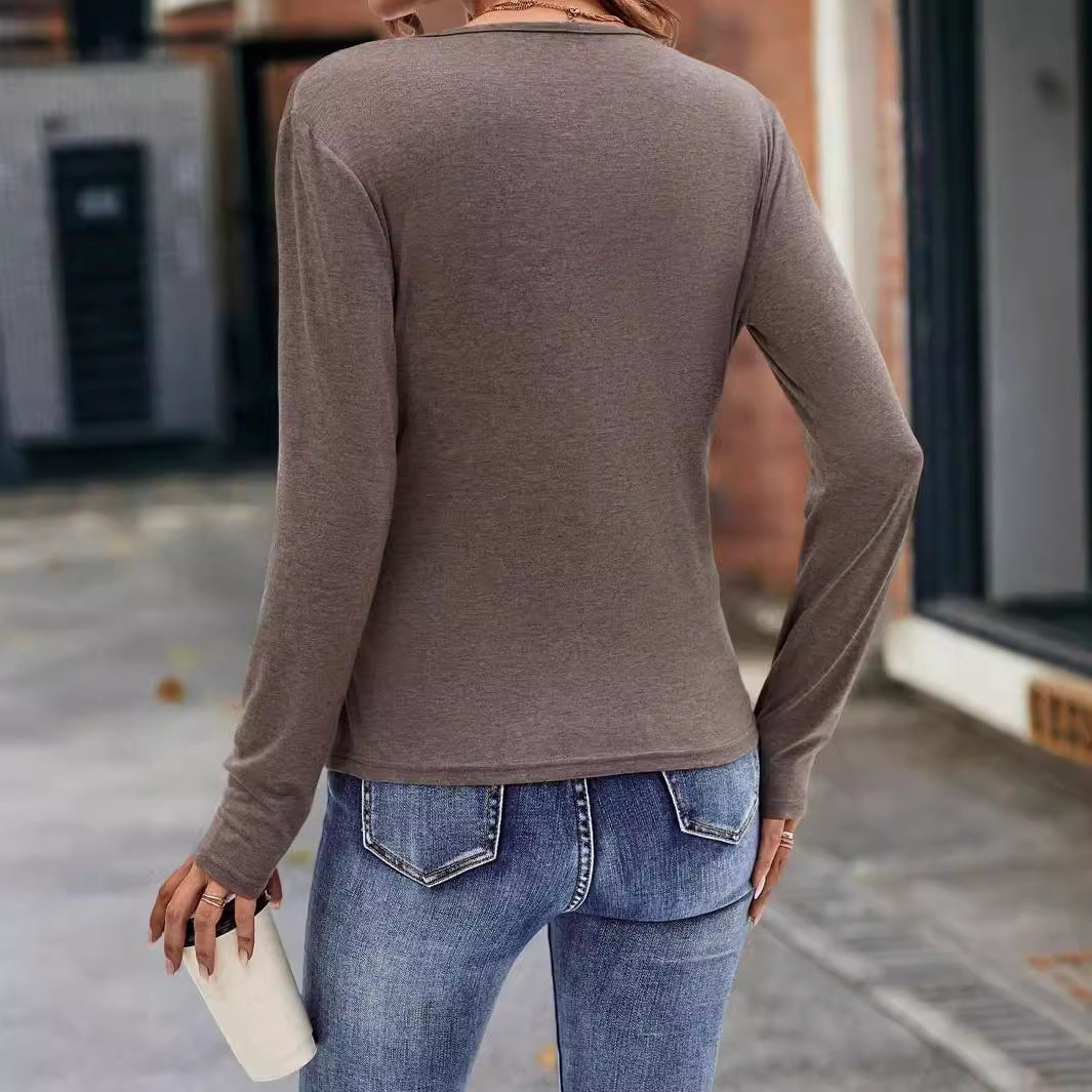 Damen-Wickeloberteil aus weichem Jersey mit figurbetontem Schnitt, Größe [size]