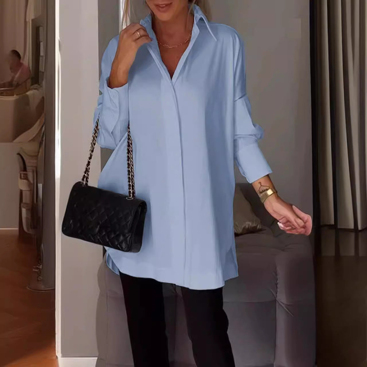 Valenzora | Einfaches Langarm-Pullover-Shirt