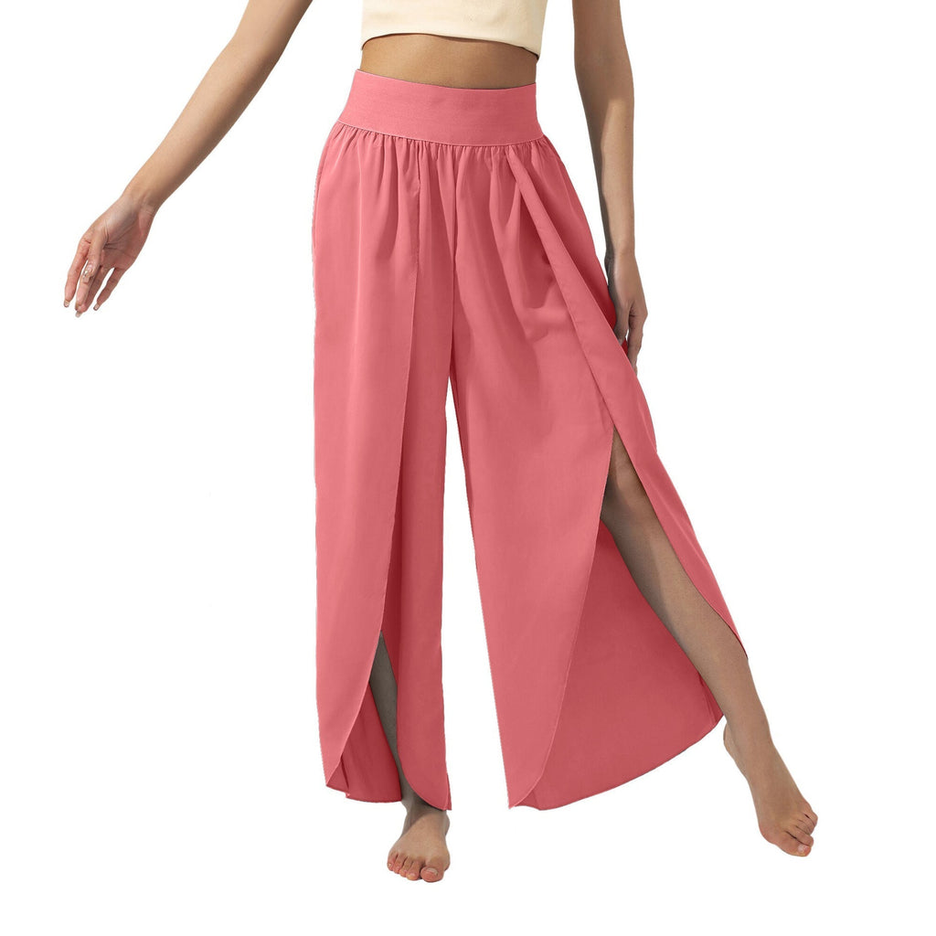 Women's airy culottes with side slits, size