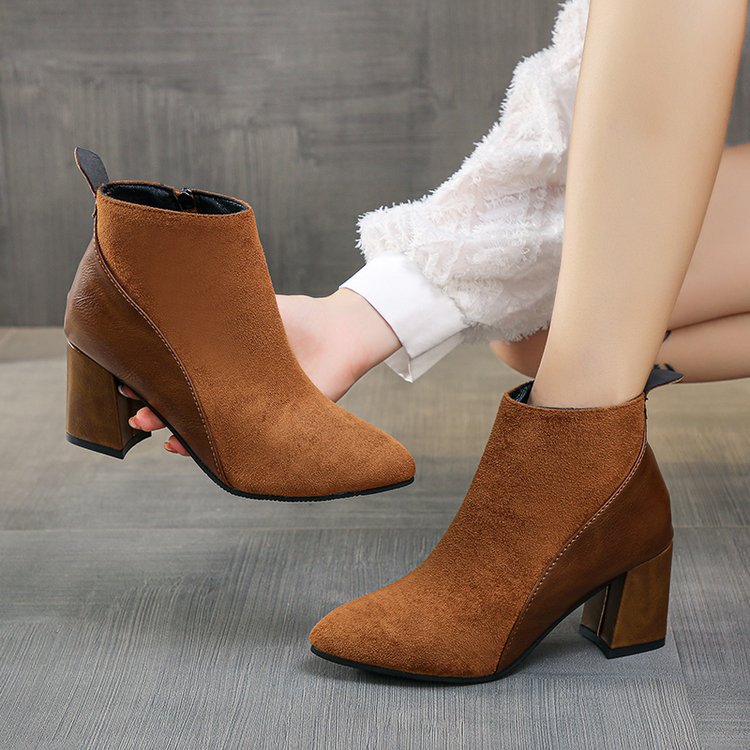 Women's fashionable and elegant ankle boots with trendy block heel, size Valenzora