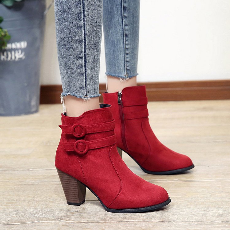 Women's ankle boots with decorative straps and elegant heel, size Valenzora