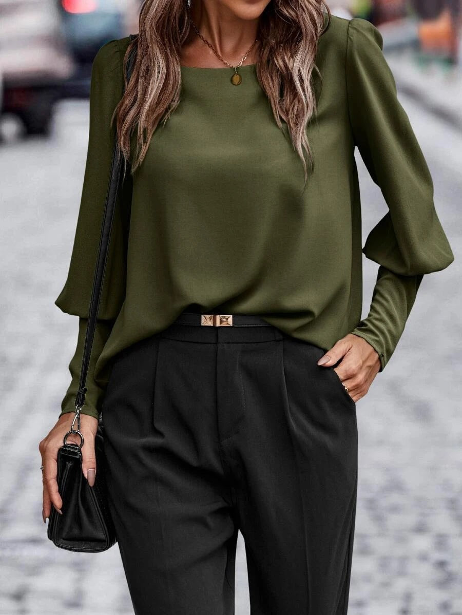 Valenzora | Langärmliges Button-down-Shirt Schlichter Freizeit-Tee