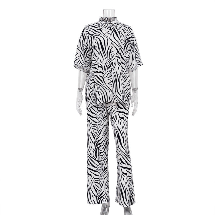 Valenzora zebra-striped suit
