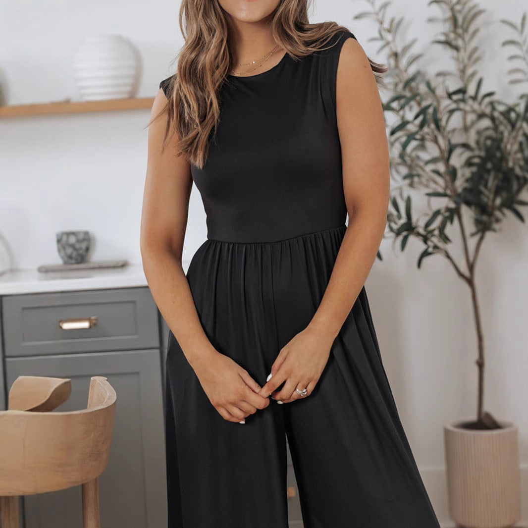 Valenzora | Sleeveless wide-leg long pantsuit