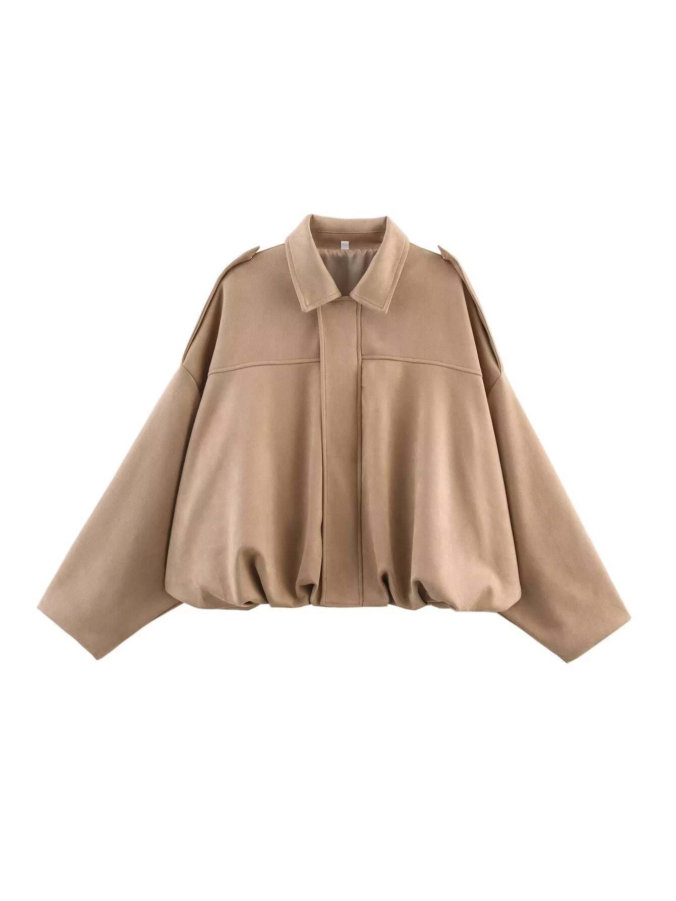 Women's oversized jacket with a relaxed fit and detachable collar, size [size missing]