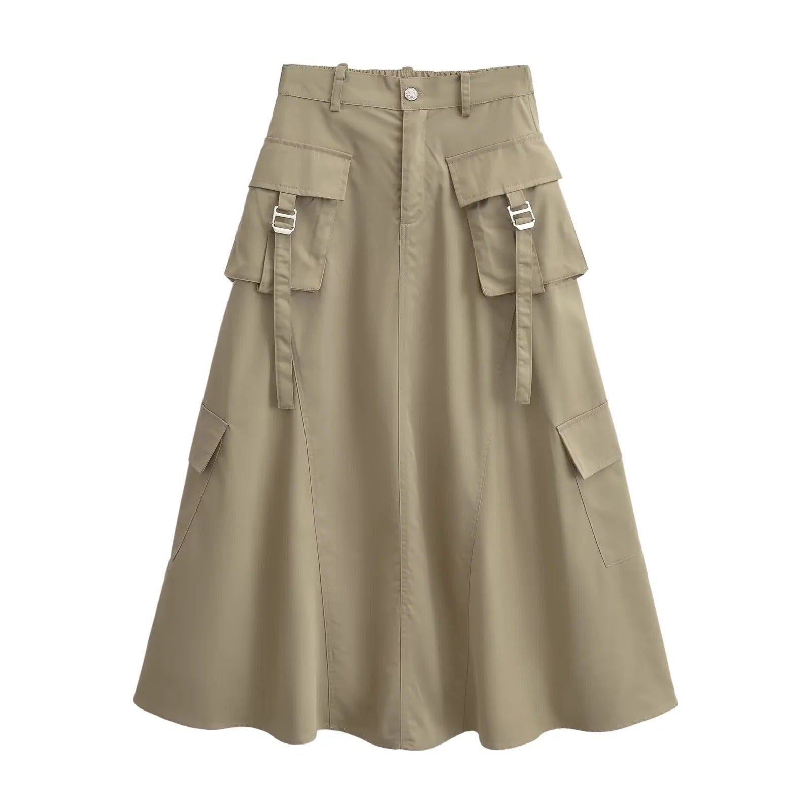 Women's cargo skirt with practical pockets and elegant cut, size