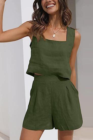 Women's Lightweight Summer Blouse and Shorts Set, Size