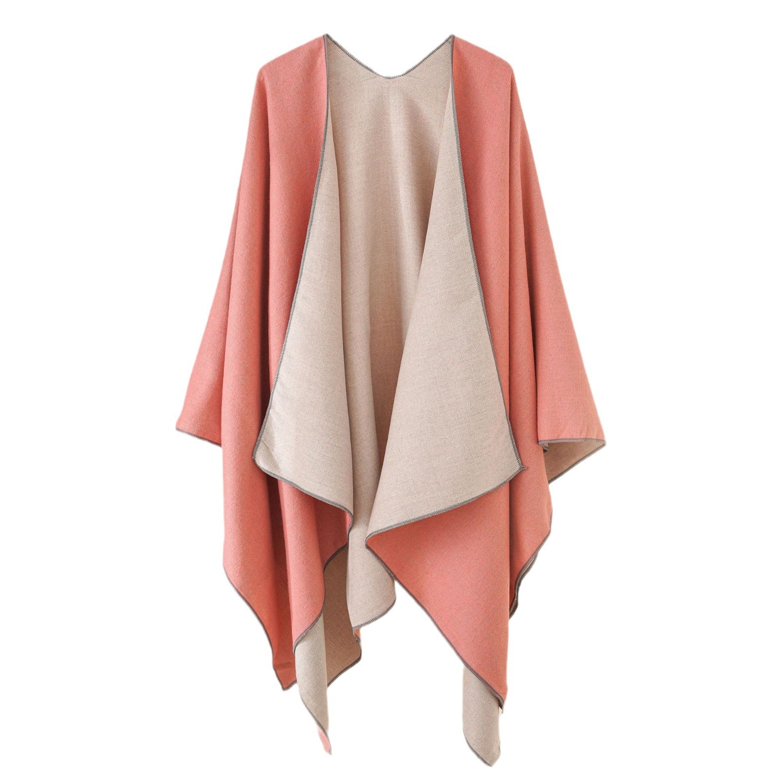 Bequemer Damen-Poncho aus einem weichen Wolle-Mix mit elegantem Schnitt, Größe [size missing]