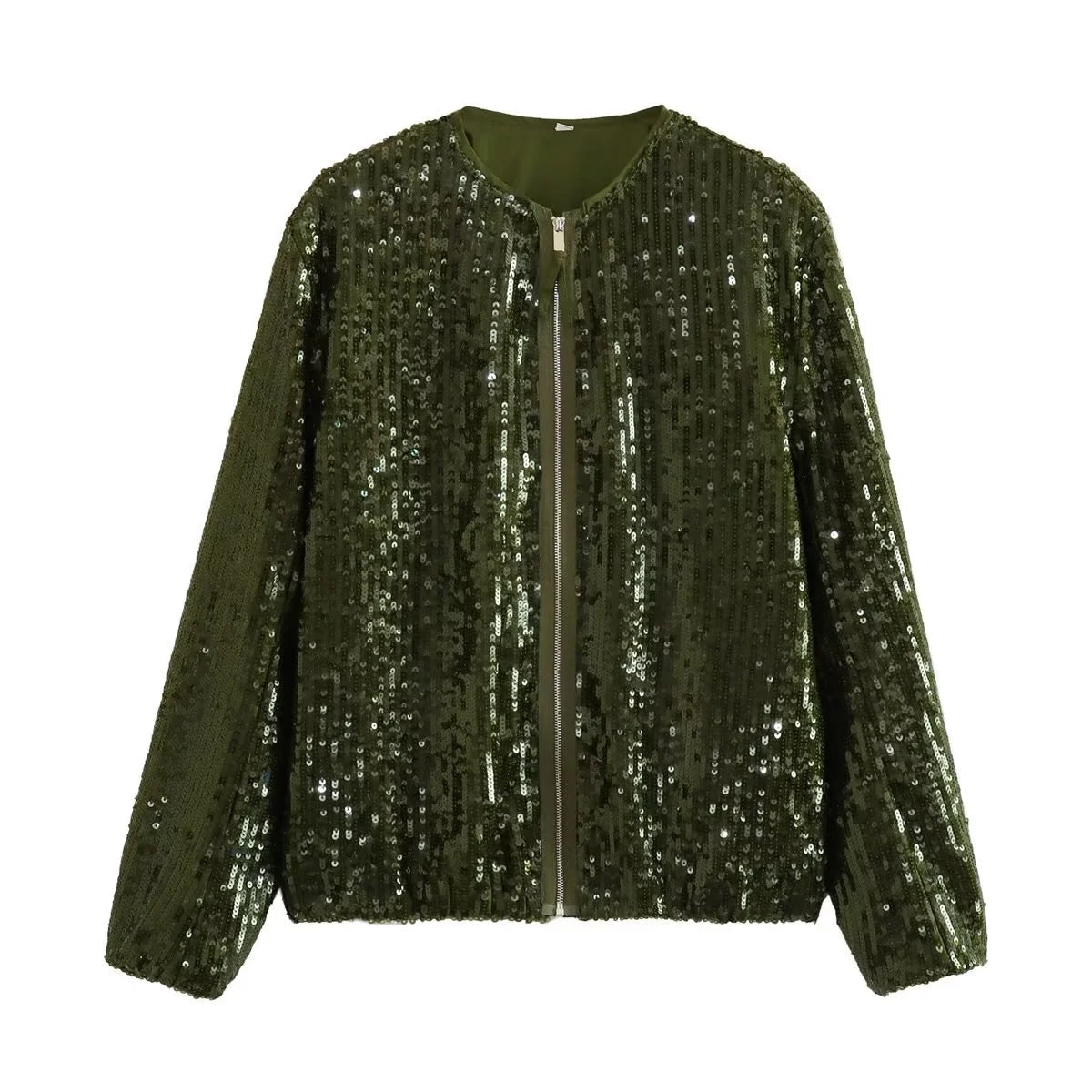 Valenzora | Sparkling sequined jacket with zipper