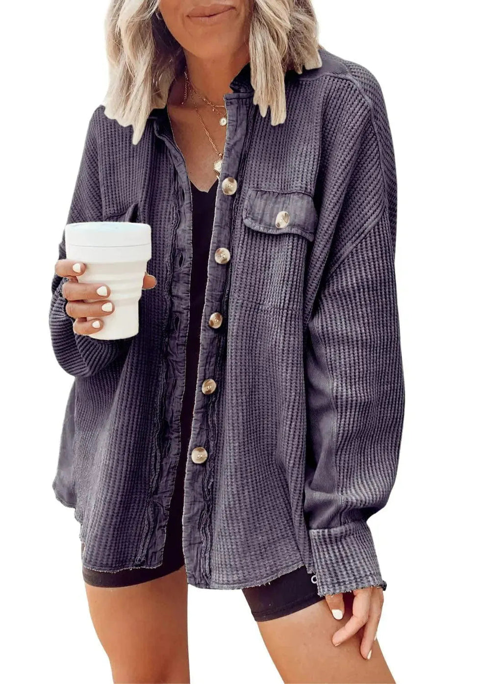 Valenzora | Women's irregular shirt jacket