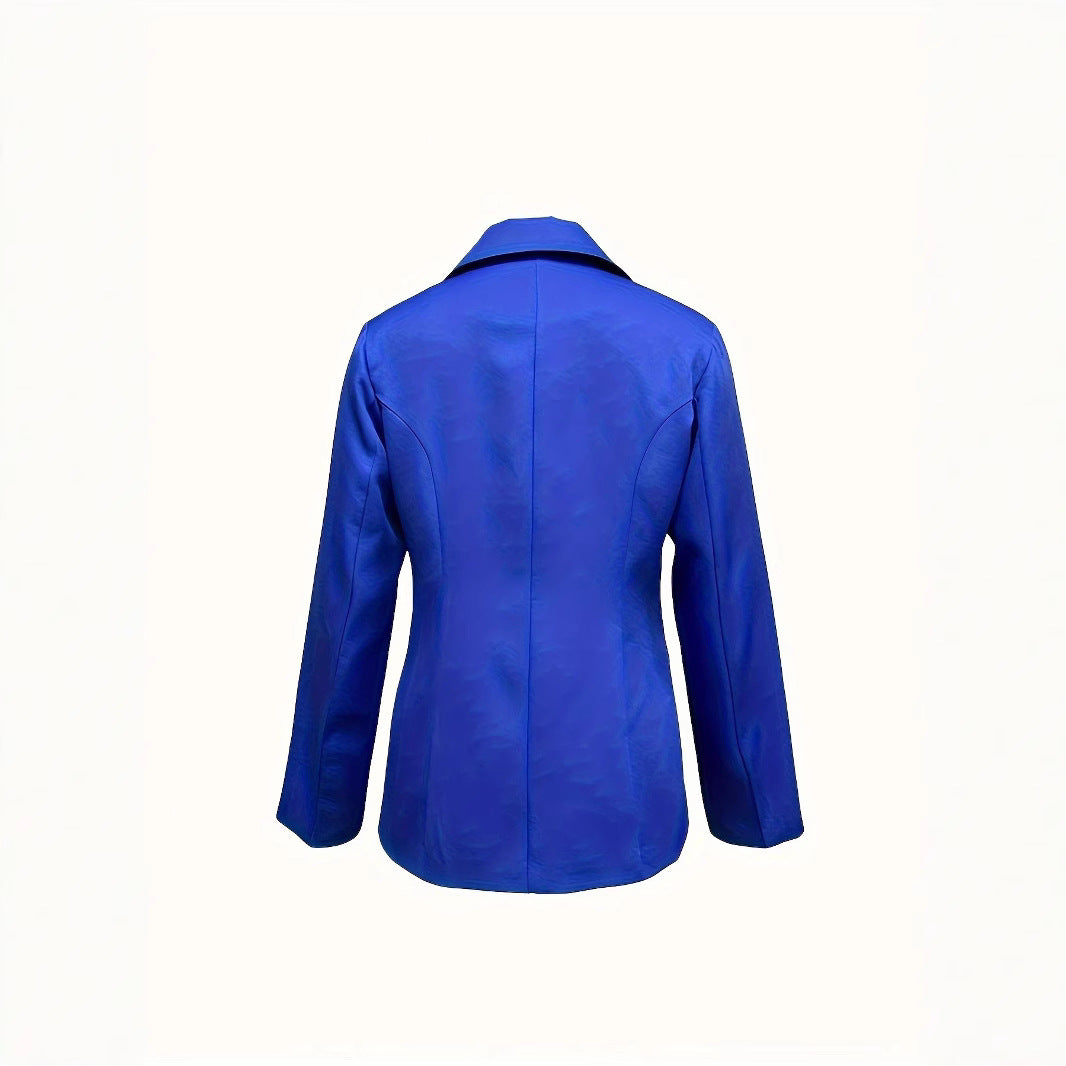 Women's chic blazer with a slim fit and modern pockets, size