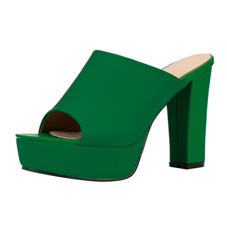Women's platform mules with open toe and stylish block heel, size Valenzora