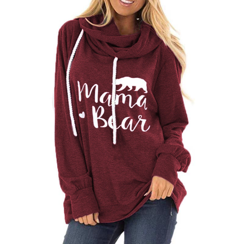 Women's casual hooded shirt with a deep neckline and unique print, size [size]