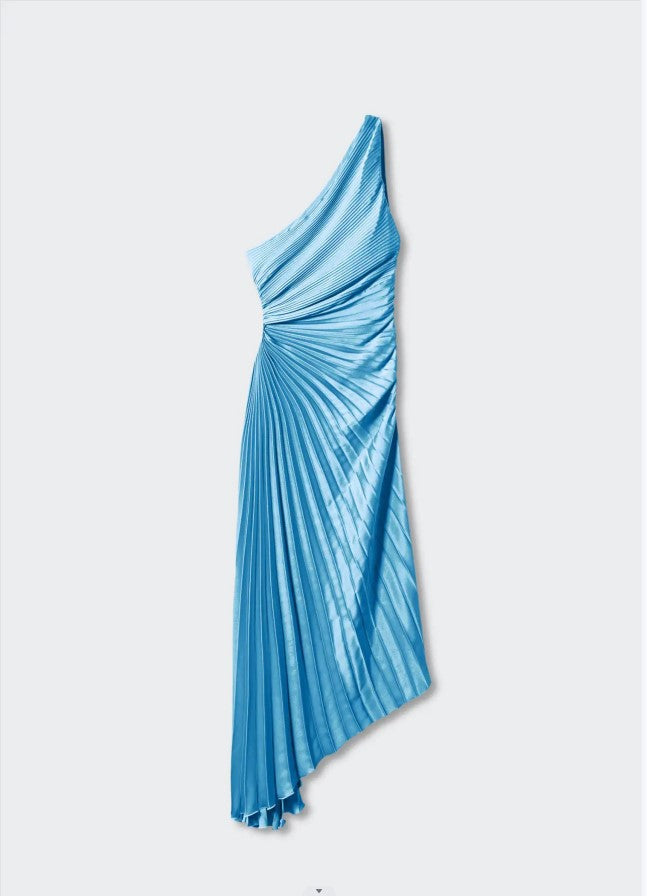 Valenzora | One Shoulder Pleated Midi Dress