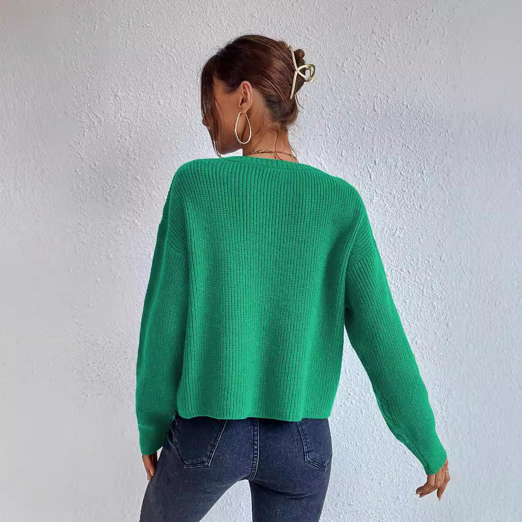 Damen Freizeit-Strickpullover mit entspannter Passform und eleganten Rippdetails, Größe [size]