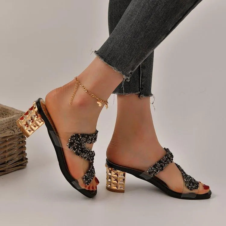 Valenzora | Sandals with heels and sequins
