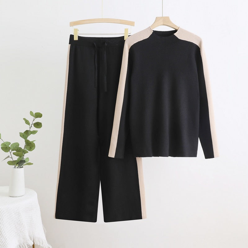 Valenzora | High-waisted drawstring trousers knit set