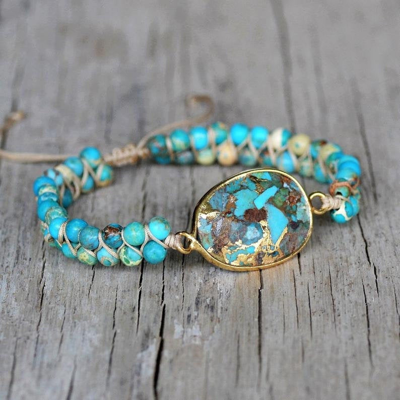 Valenzora | Ethnic Handmade Women's Bracelet with Turquoise Beads