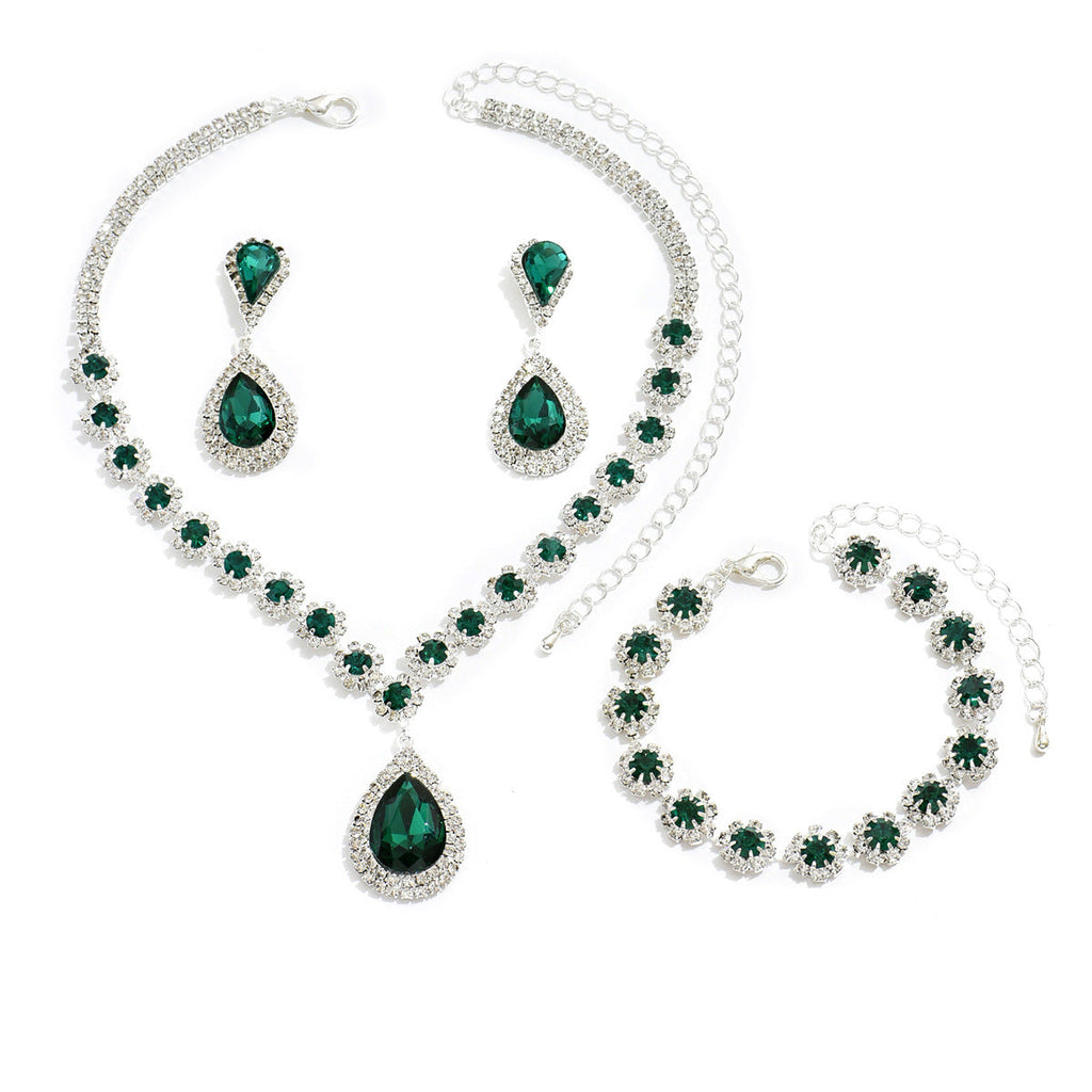 Valenzora - Galvanized Rhinestone Jewelry Set