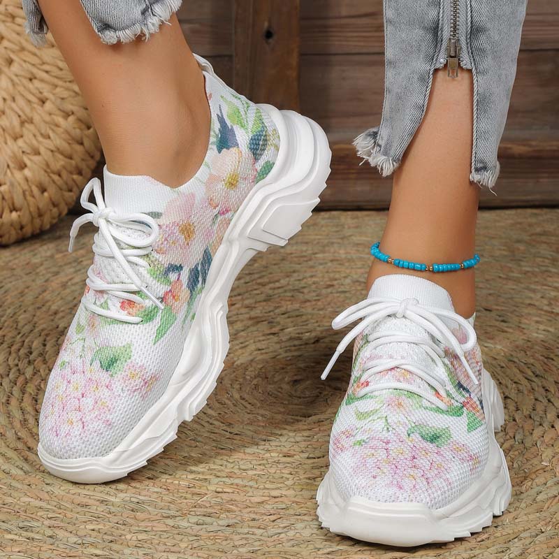 Valenzora | Casual sneakers with floral print