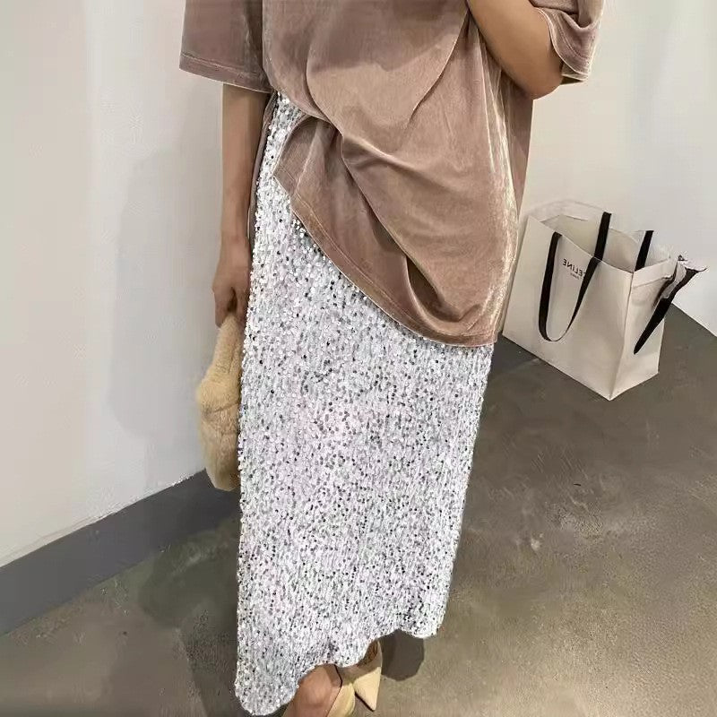 Valenzora | Women's Casual Fashion Simple Sequined Skirt