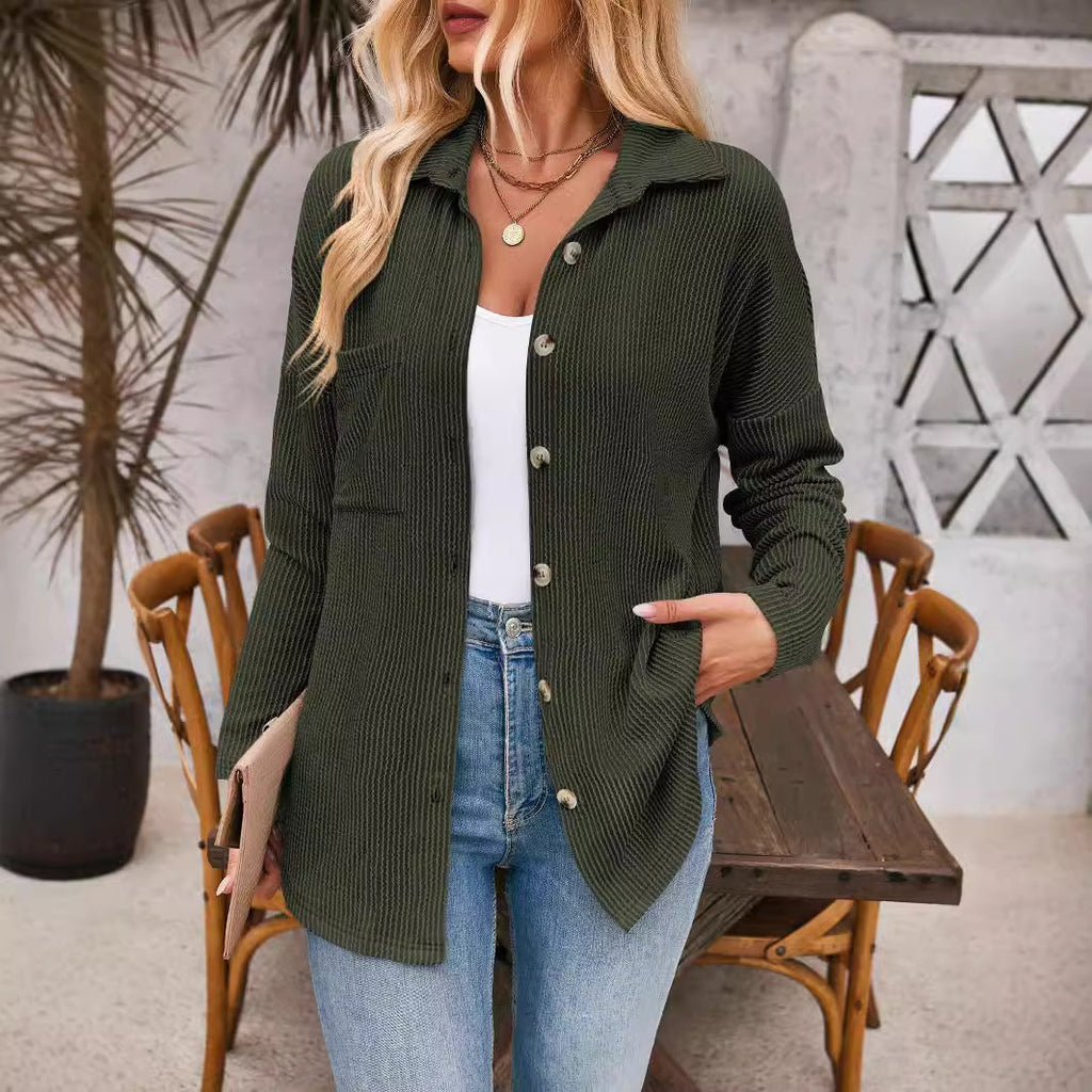 Damen-Cardigan mit strukturierter Rippen-Optik und Oversize-Knöpfen, Größe S