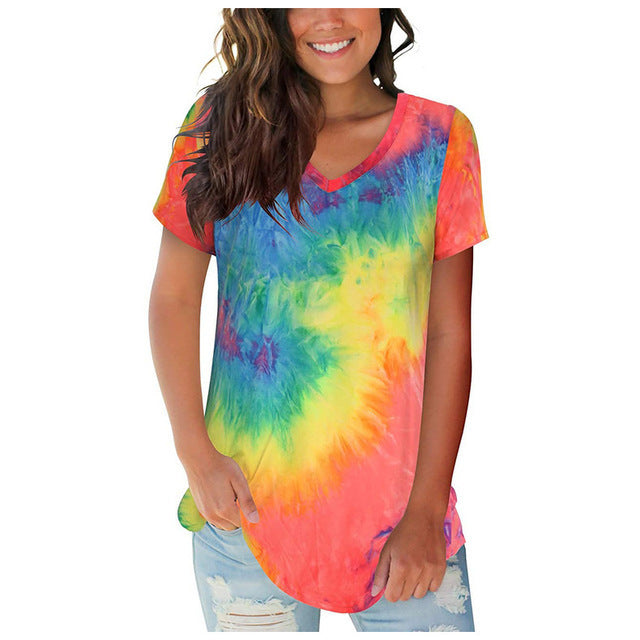 Valenzora | Batik-T-Shirt mit kurzen Ärmeln
