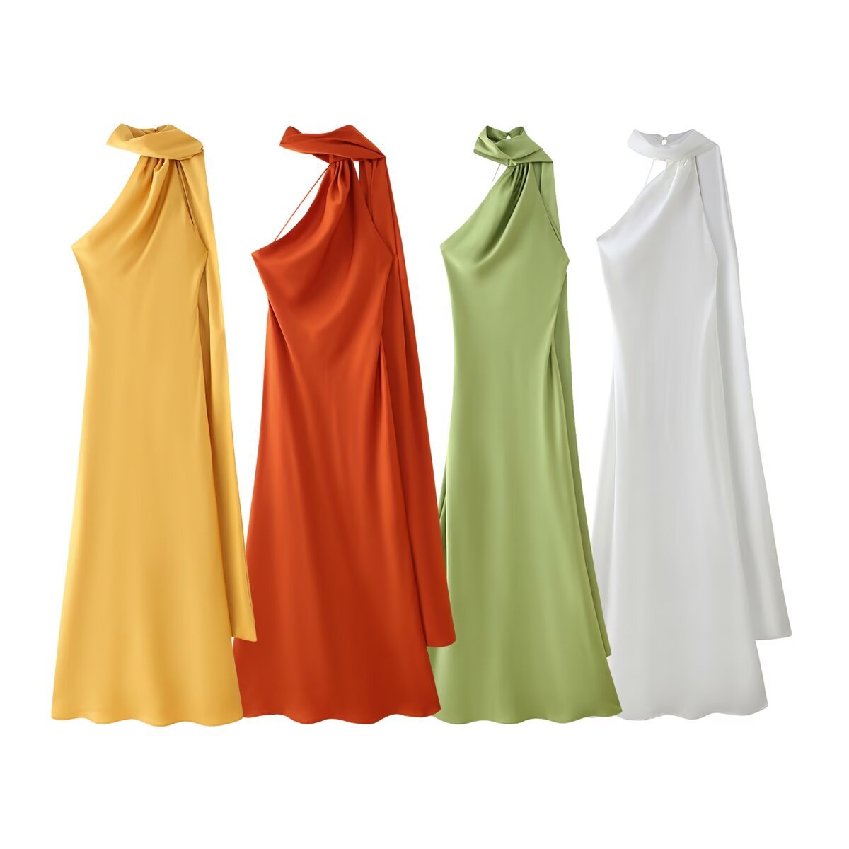 Elegantes Damenabendkleid mit einseitigem Cape und raffinierten Drapierungen, Größe Valenzora