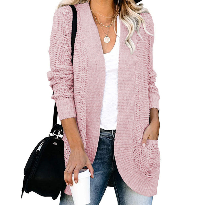 Damen-Cardigan mit offener Passform und Seitentaschen, Größe
