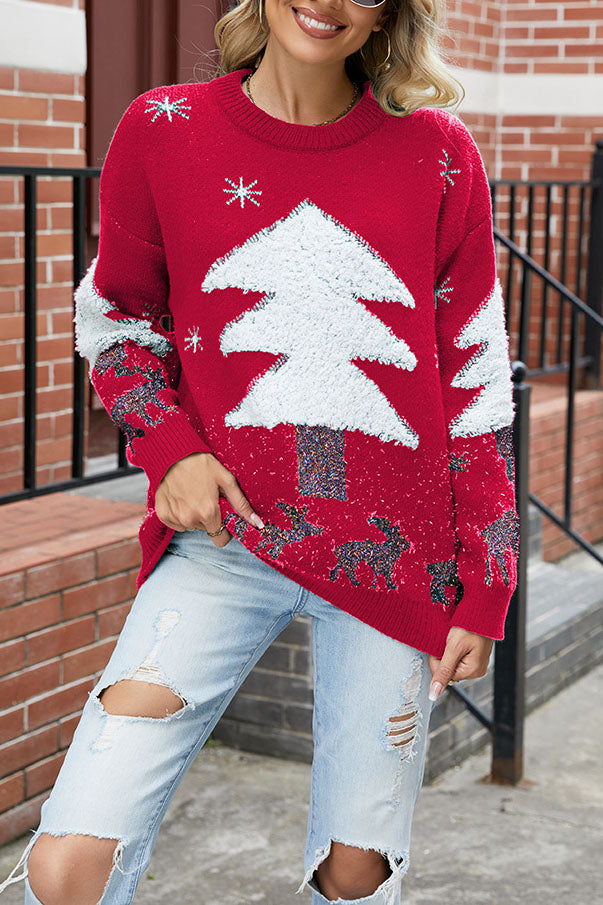 Größe Plüsch Weihnachtsbaum Pullover Strickpullover