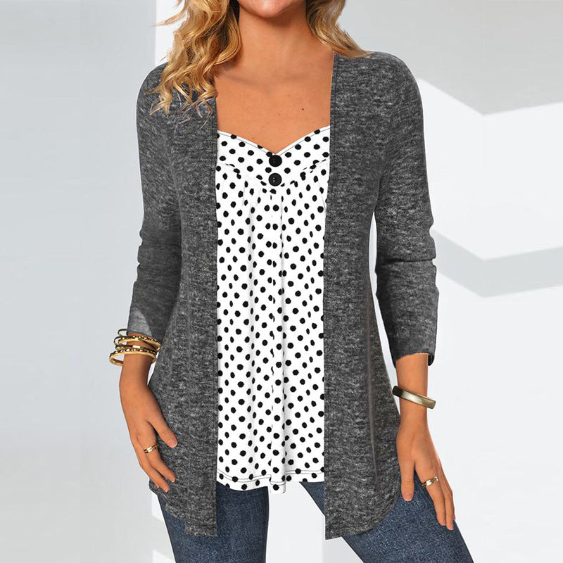Damen-Cardigan mit glänzendem Finish und entspanntem Fall, Größe S