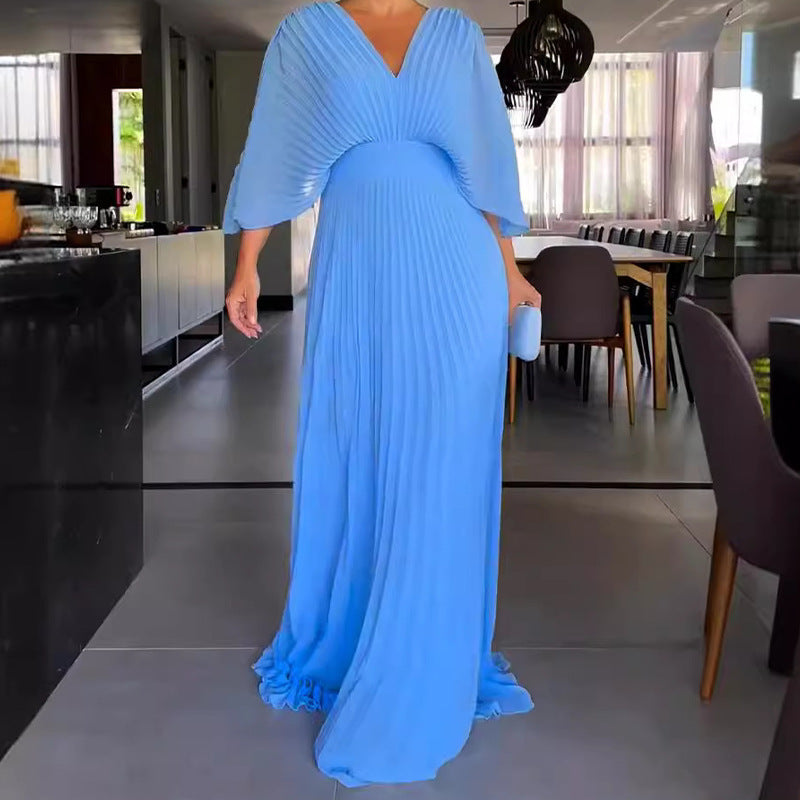 Valenzora | Vibrant pleated maxi dress