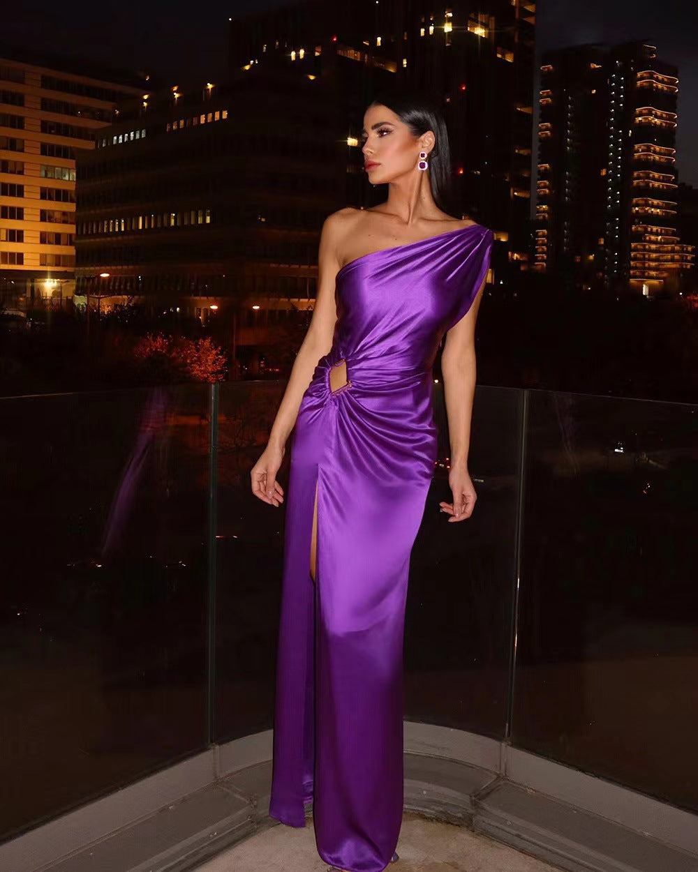 Valenzora | Asymmetrical shoulder evening dress