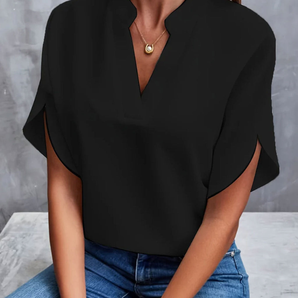 Damen T-Shirt mit V-Ausschnitt und kurzen Ärmeln