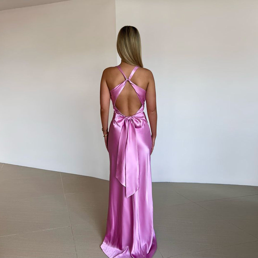 Valenzora | Personality Slim Fit Satin Dress Women's