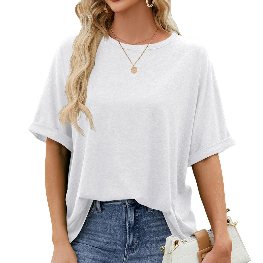 Valenzora | Plain short-sleeved casual loose T-shirt