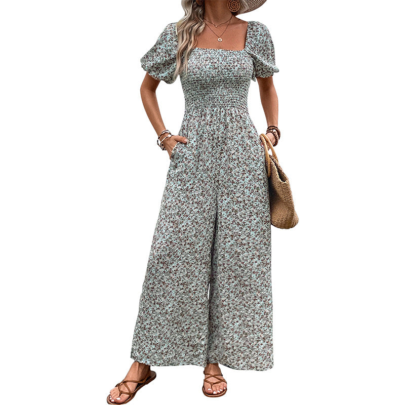 Women's Floral Wide-Leg Jumpsuit, Size