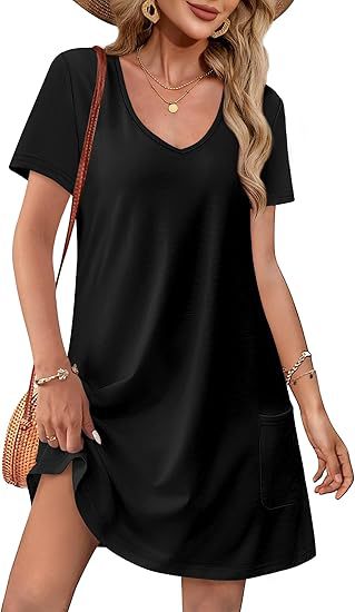 Damen Kurzarm Freizeitkleid Größe