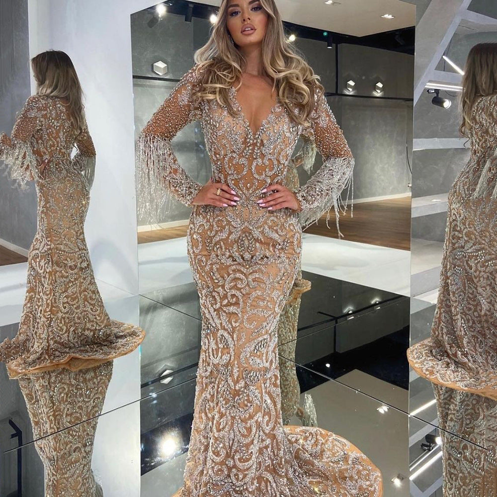 Valenzora | Mermaid Sequin Fringe Elegant Long Dress