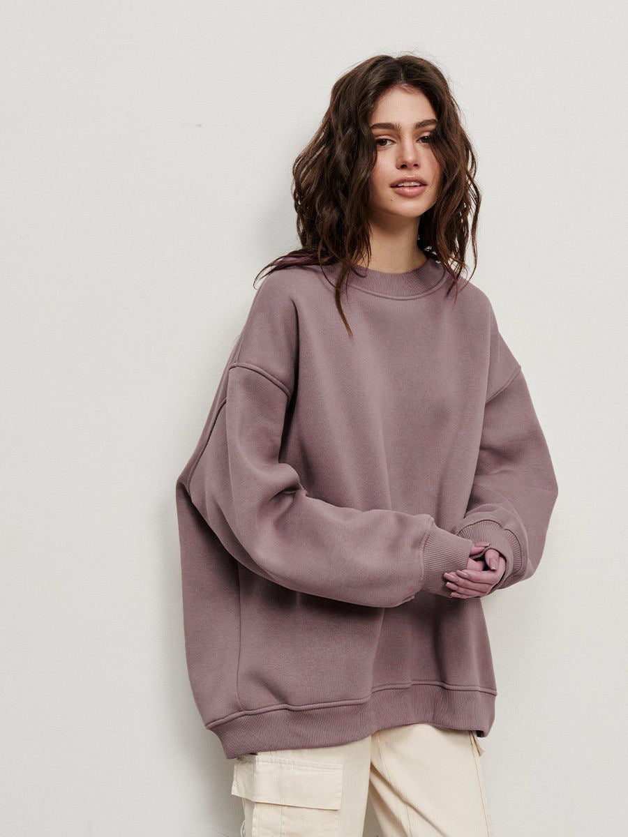 Valenzora | Women's Loose Round Neck Fleece Sweatshirt