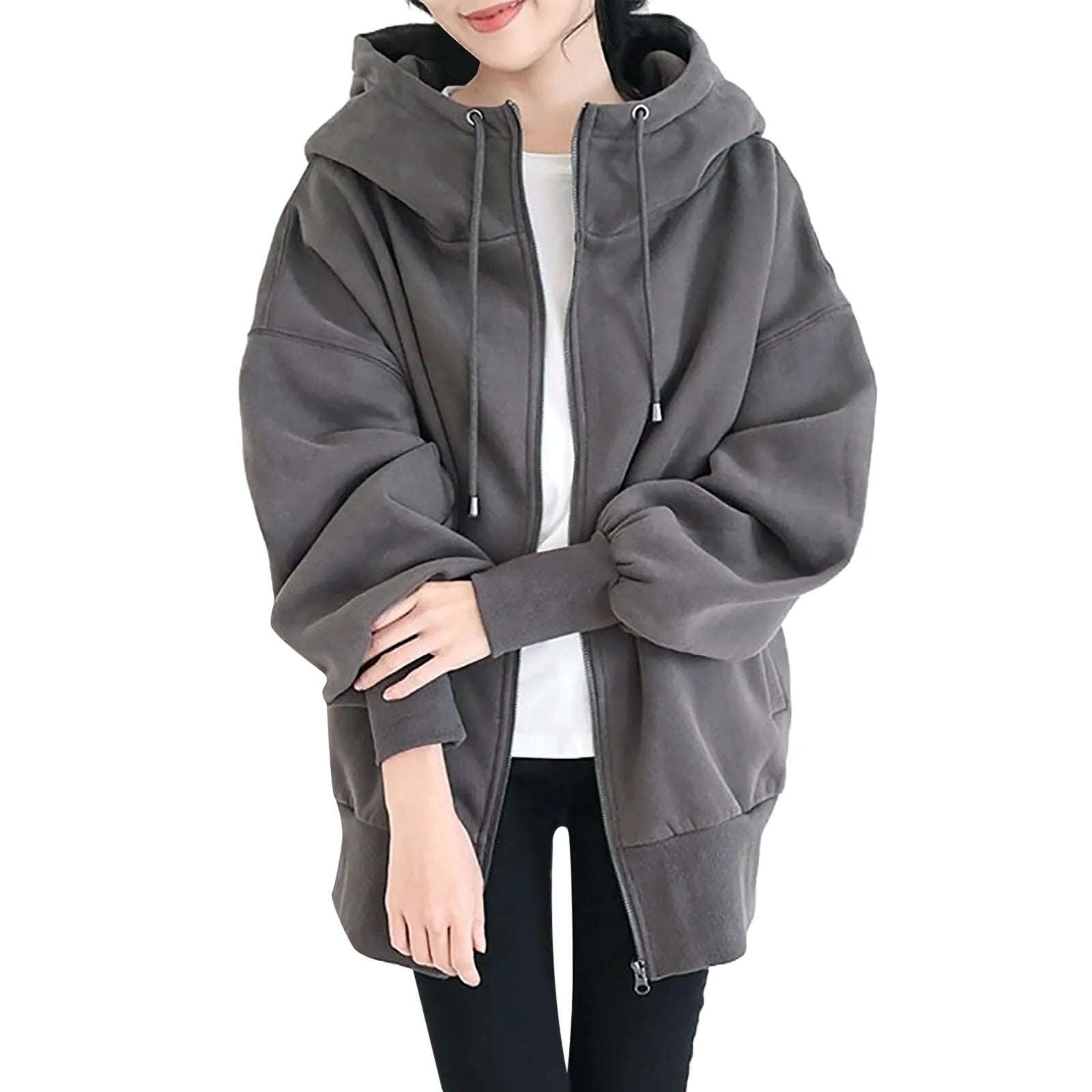 Valenzora | Hooded Long Zip-Up Fleece Hoodies
