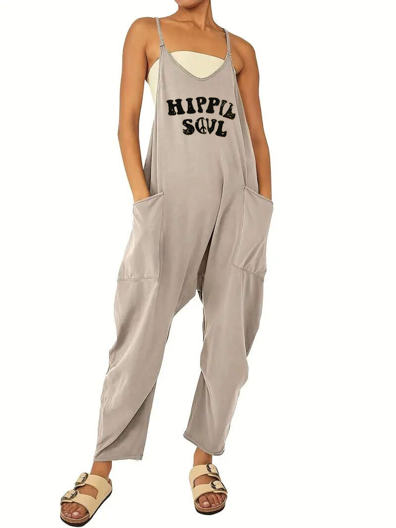 Women's jumpsuit with a relaxed fit and practical pockets, size