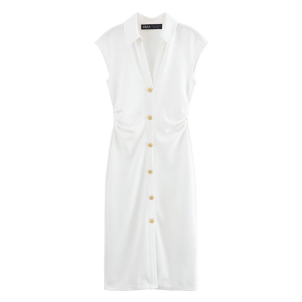 Ladies' Shirt Dress with Elegant Button Details and Stylish Cut Drune