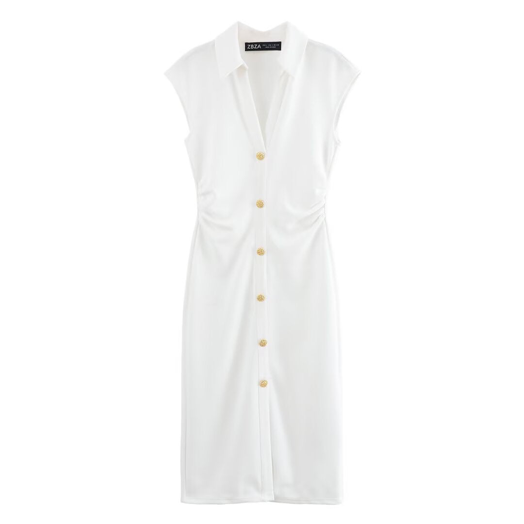Ladies' Shirt Dress with Elegant Button Details and Stylish Cut Drune