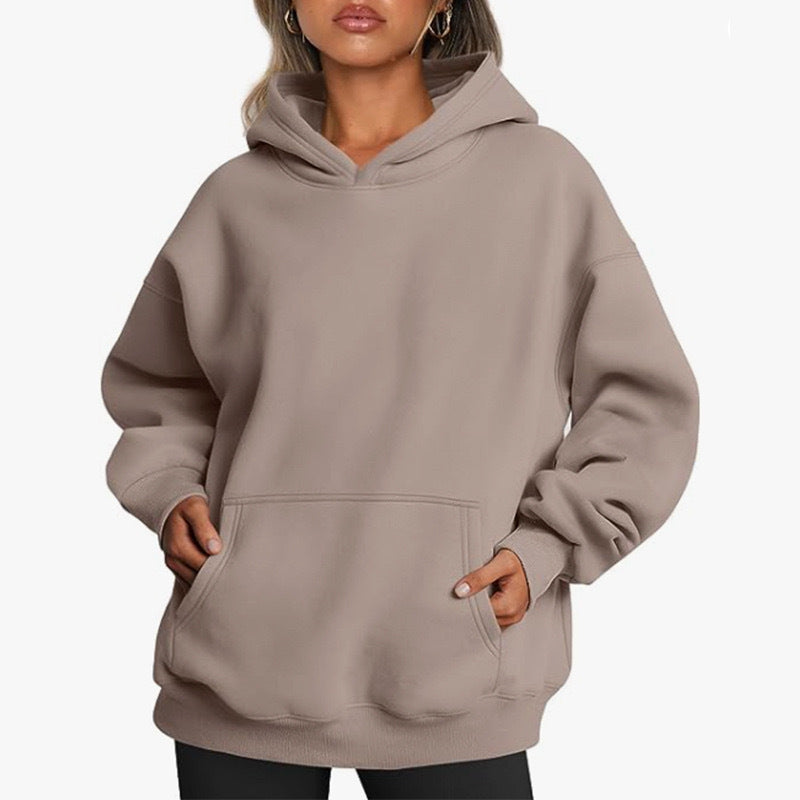 Oversized Hoodie für Damen aus weicher Baumwollmischung mit praktischen Taschen, Größe S