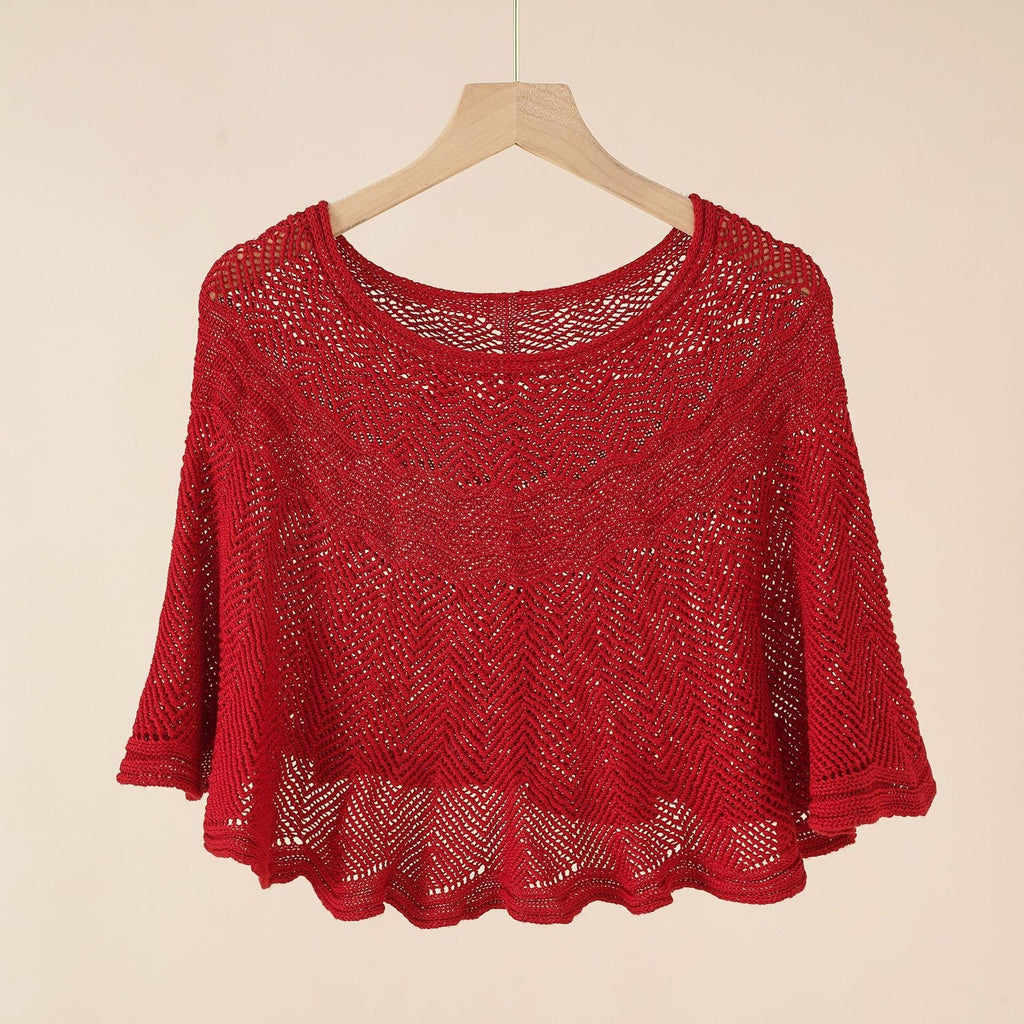 Luftiger Strickponcho für Damen in modernem Design, Größe