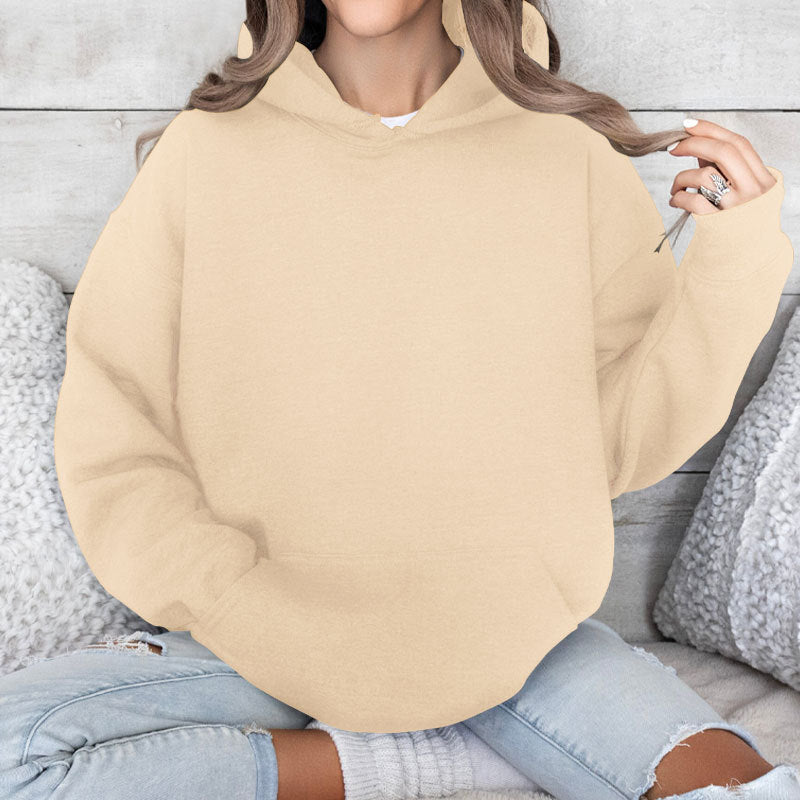 Women's casual hoodie with kangaroo pocket and comfortable fit, size S